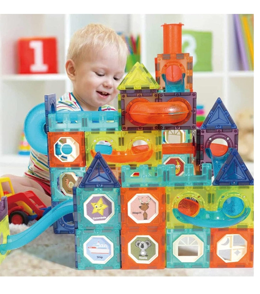 110 Pieces light magna tiles /building blocks/ marble run blocks educational toy for kids/ toddlers blocks KidosPark