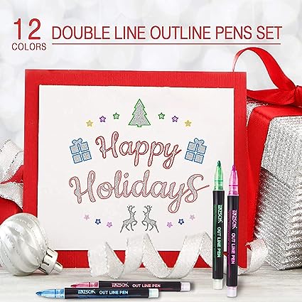 "12 Outline Pens Set for Precision and Creativity | Ideal for Art, DIY, and Crafting" Art and Crafts KidosPark