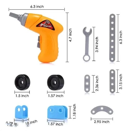 286 pieces Junior block Tool kit set with simulation drill- Educational Toy/ Role play Toy KidosPark