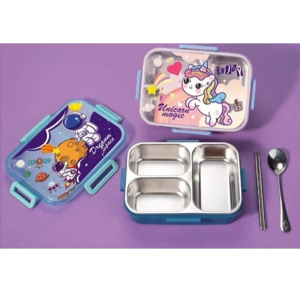 3 compartment Stainless steel premium quality/ leak proof lunch box for kids lunch box KidosPark