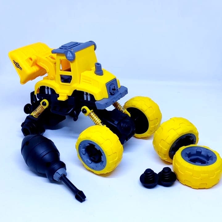 Assemble disassemble construction vehicle DIY Truck Cars and Car Tracks KidosPark