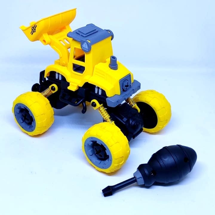 Assemble disassemble construction vehicle DIY Truck Cars and Car Tracks KidosPark