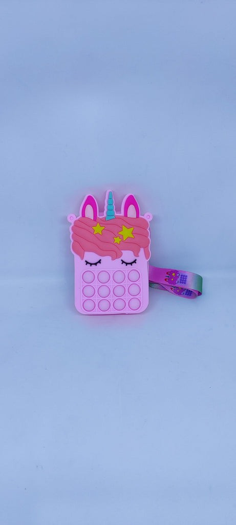 Cute unicorn pop it Silicone coin/ sanitizer/ makeup pouch Bags and Pouches KidosPark