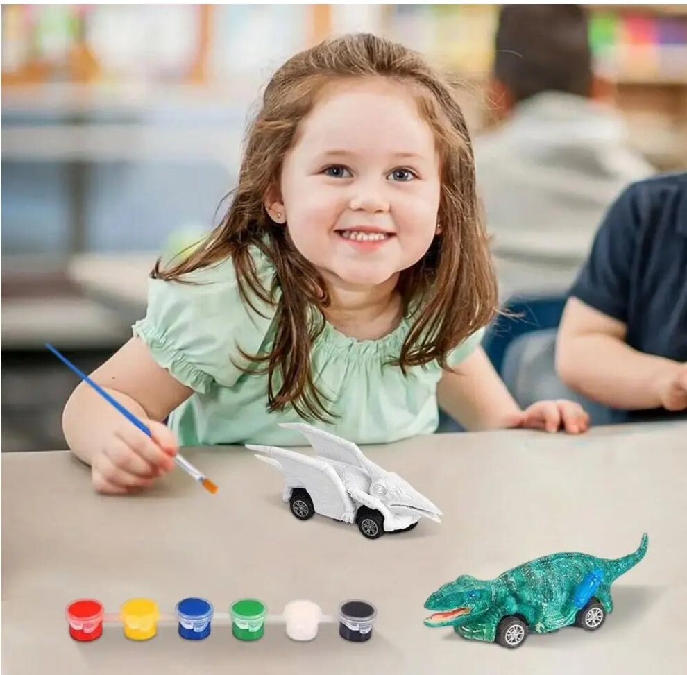 Dino-Car Creative Paint Kit: Unleash Imaginative Racing Fun! Kidospark