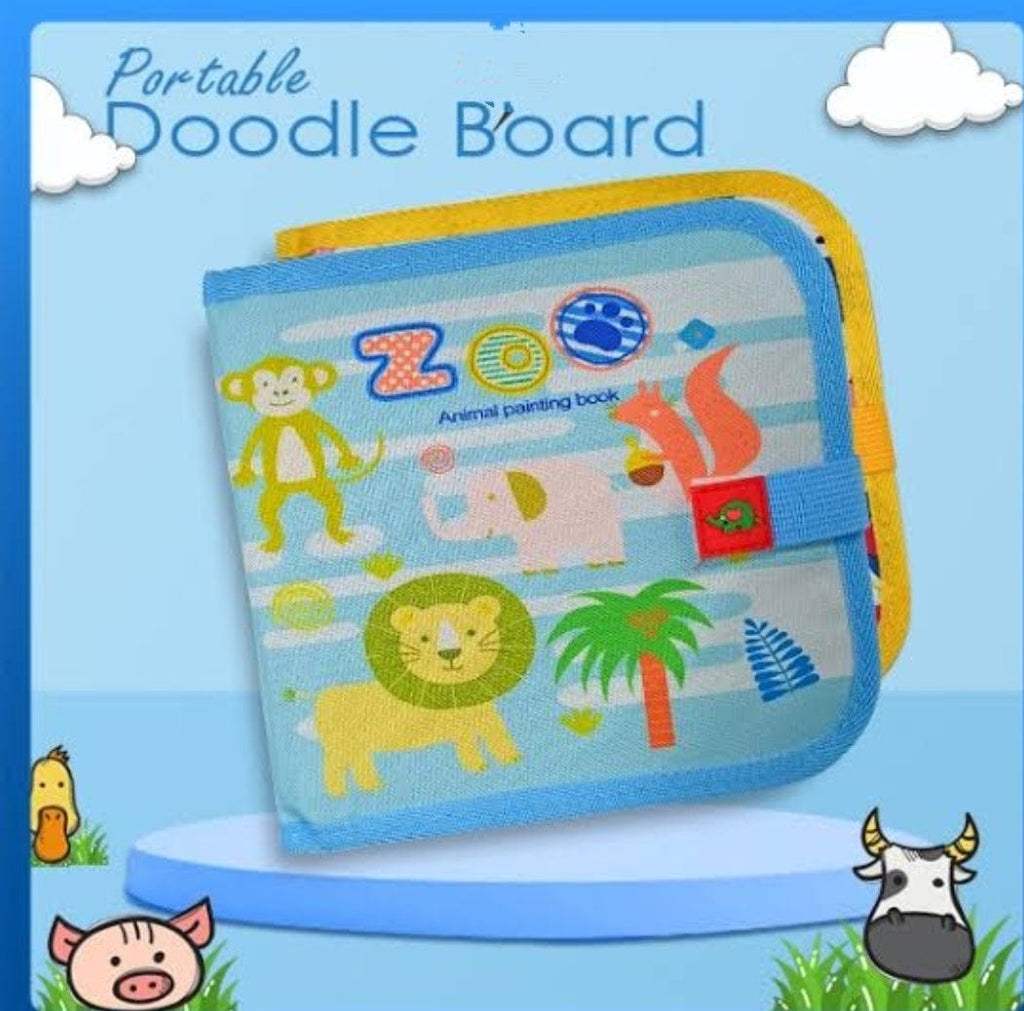 Doodle and erase chalk board book with 12 colors Art and Crafts KidosPark