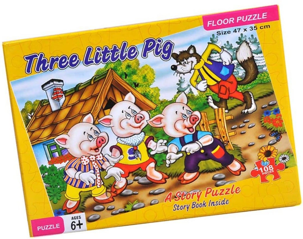 Engage, Play, Learn: 'Three Little Pigs' Educational Puzzle - 108 Pieces for Ages 6 and Above Board Game KidosPark