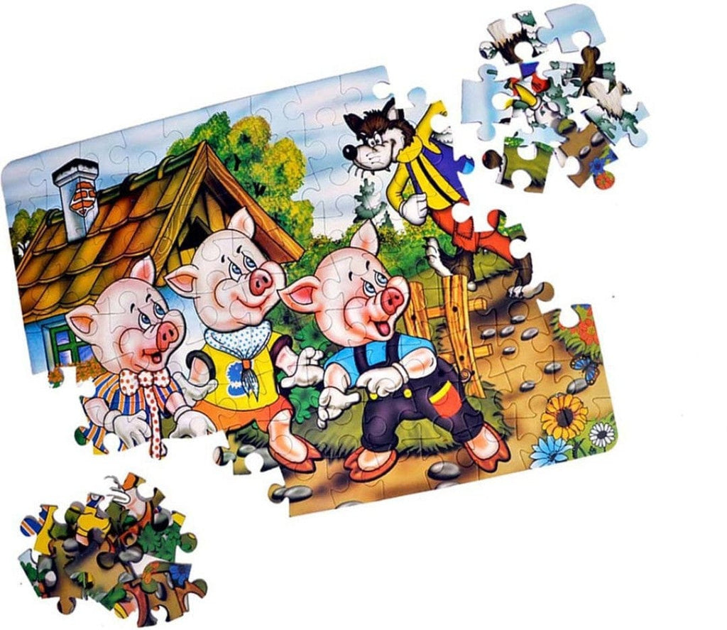 Engage, Play, Learn: 'Three Little Pigs' Educational Puzzle - 108 Pieces for Ages 6 and Above Board Game KidosPark