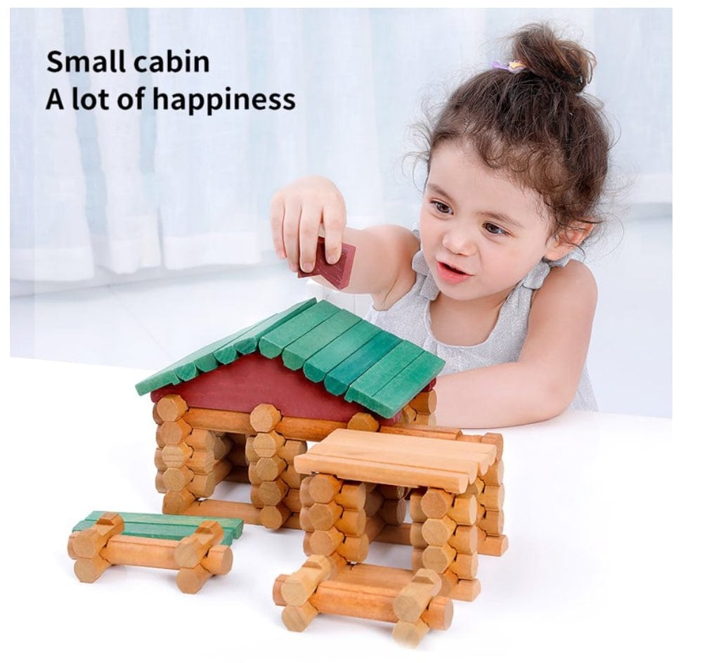 Enhance Creativity and Learning with our 90pcs Farm Cottage Building Set - Premium Wooden Toy for Kids blocks KidosPark