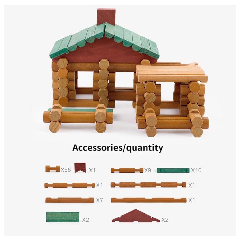 Enhance Creativity and Learning with our 90pcs Farm Cottage Building Set - Premium Wooden Toy for Kids blocks KidosPark