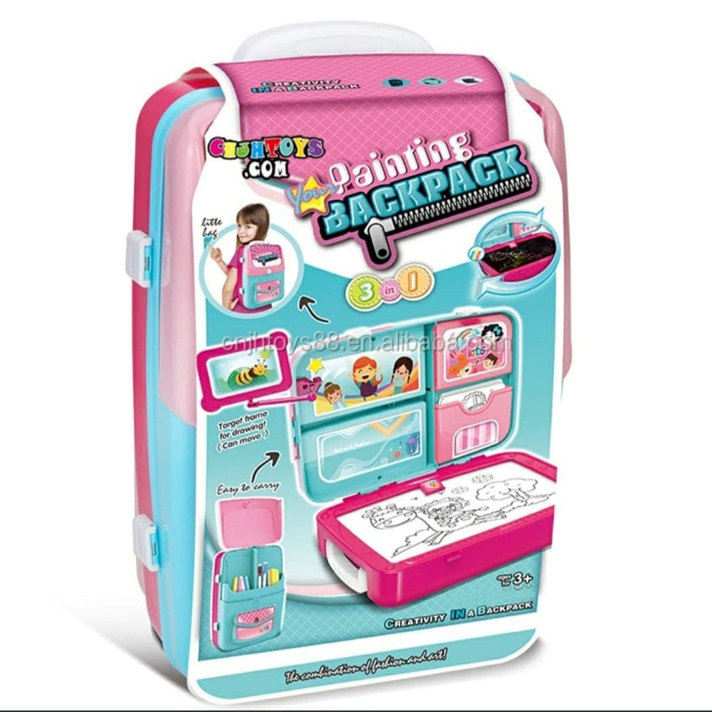 Explore and Create: I3-in-1 Drawing Backpack for Kids' Artistic Adventures Art and Crafts KidosPark