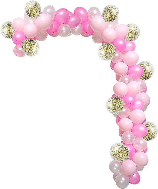 Exquisite Pink and White Balloon Arch Set for Events | Easy Installation | 113 Pieces Balloons KidosPark