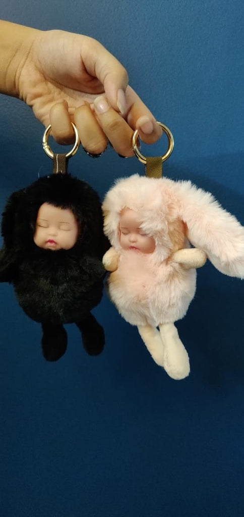 Fluffy and soft Sleeping baby doll key chain/ Bag accessory/ Car decor Dolls and Doll houses KidosPark