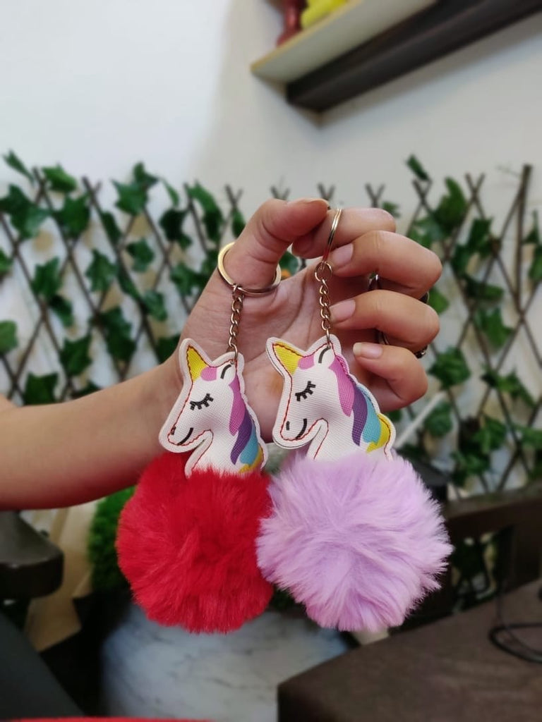 Fluffy and soft Unicorn key chain/ Bag accessory/ Car decor Dolls and Doll houses KidosPark