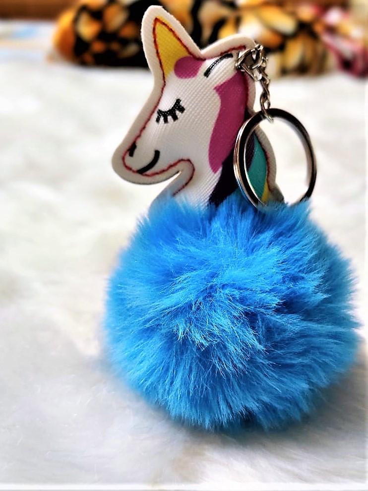 Fluffy and soft Unicorn key chain/ Bag accessory/ Car decor Dolls and Doll houses KidosPark