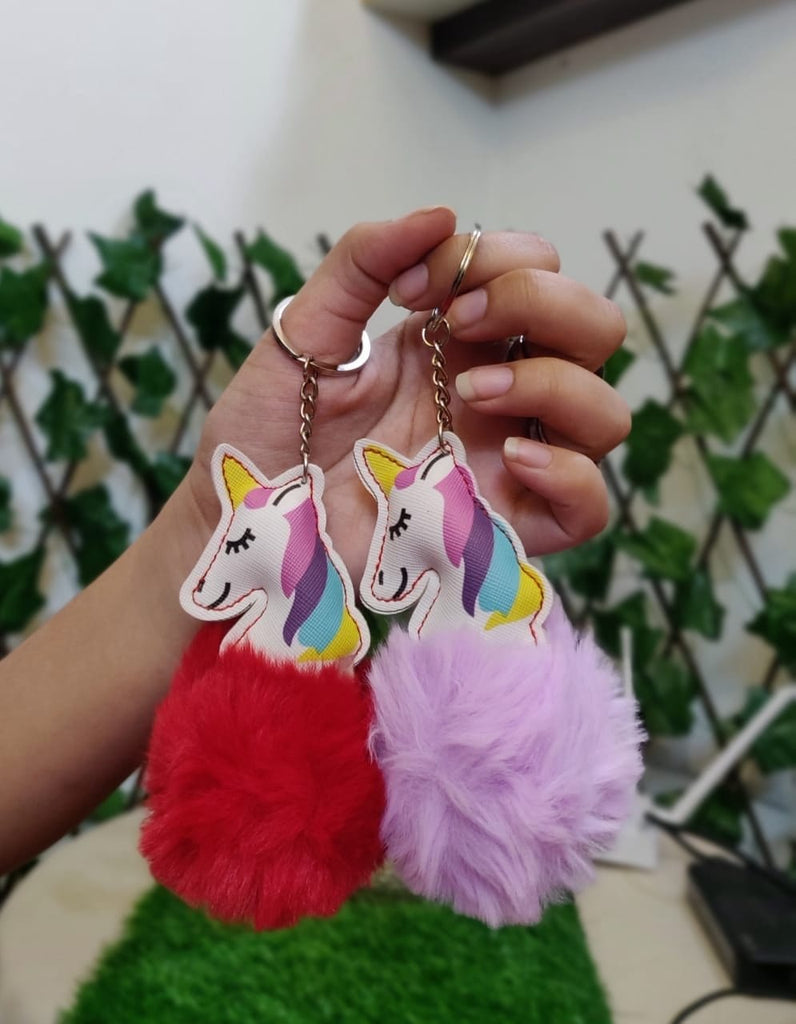 Fluffy and soft Unicorn key chain/ Bag accessory/ Car decor Dolls and Doll houses KidosPark