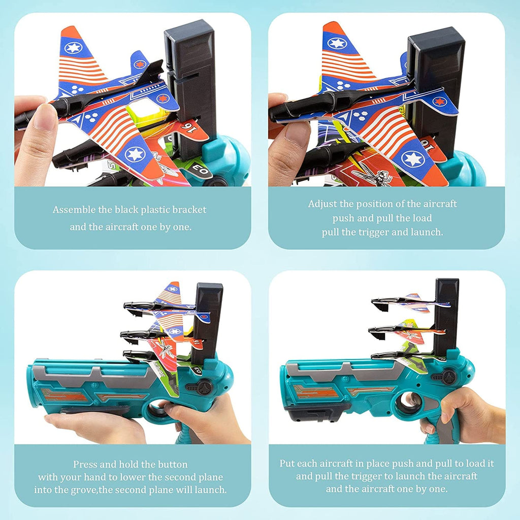 Foam aircraft launcher gun for kids Toy KidosPark