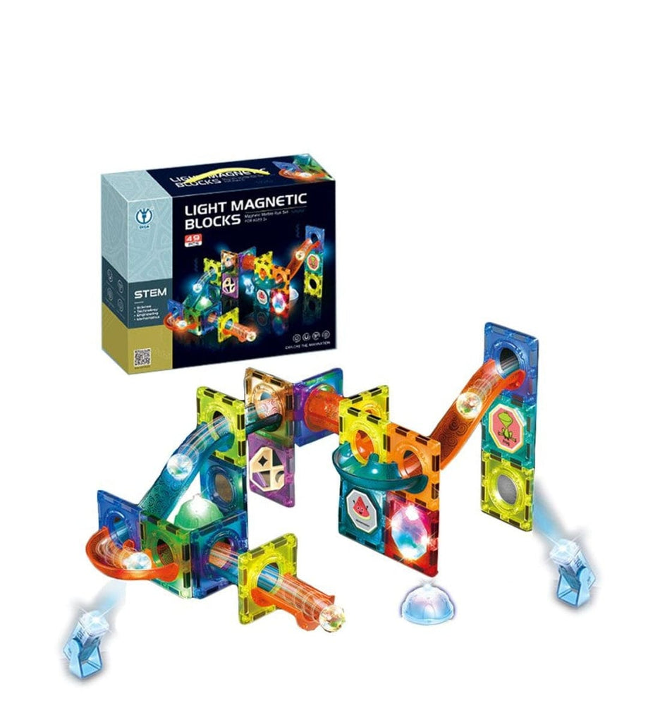 Glow in the Dark Magnetic Tiles 49 Pcs Set: STEM Learning Toy for Kids, Educational and Entertaining blocks KidosPark