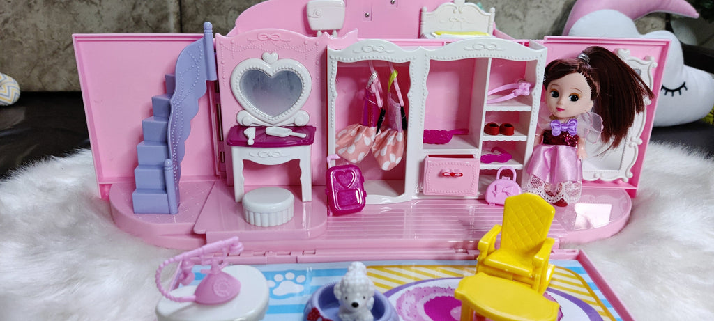 Handbag dream doll house with decoration accessories Role play toys KidosPark