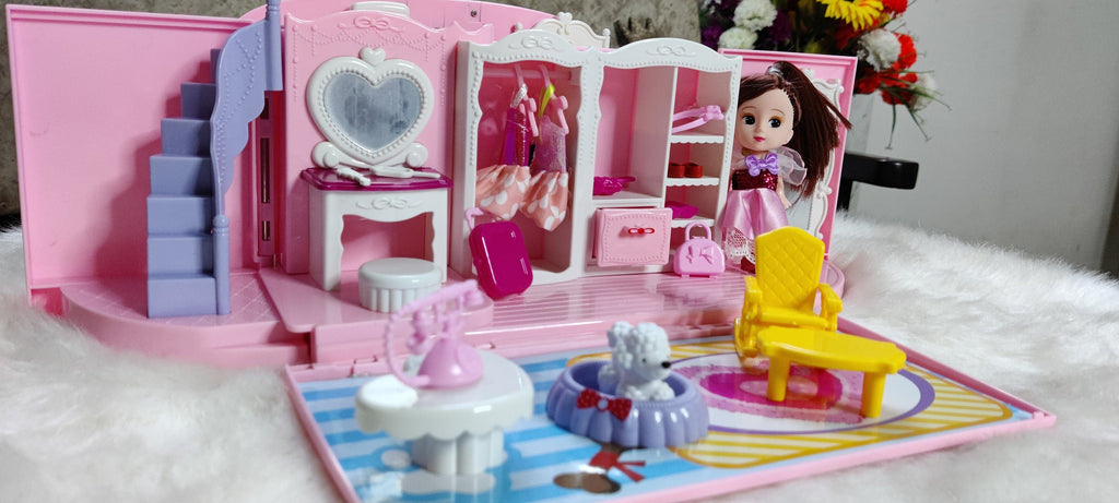 Handbag dream doll house with decoration accessories Role play toys KidosPark