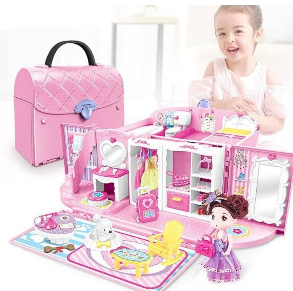 Handbag dream doll house with decoration accessories Role play toys KidosPark