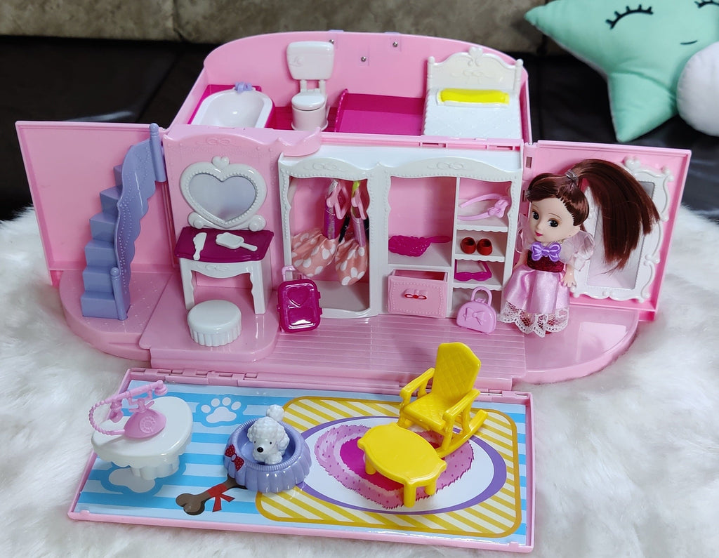 Handbag dream doll house with decoration accessories Role play toys KidosPark