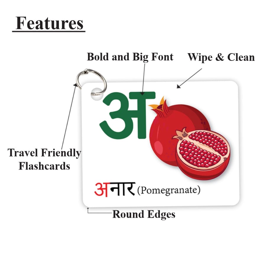 Hindi Varnamala ring flash cards Educational toy Tiddler India