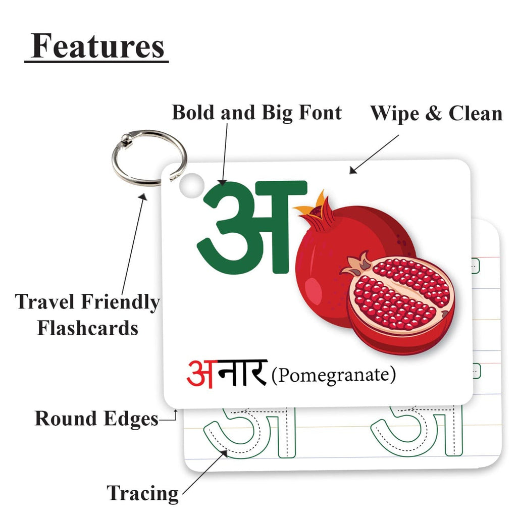 Hindi Varnamala ring flash cards Educational toy Tiddler India