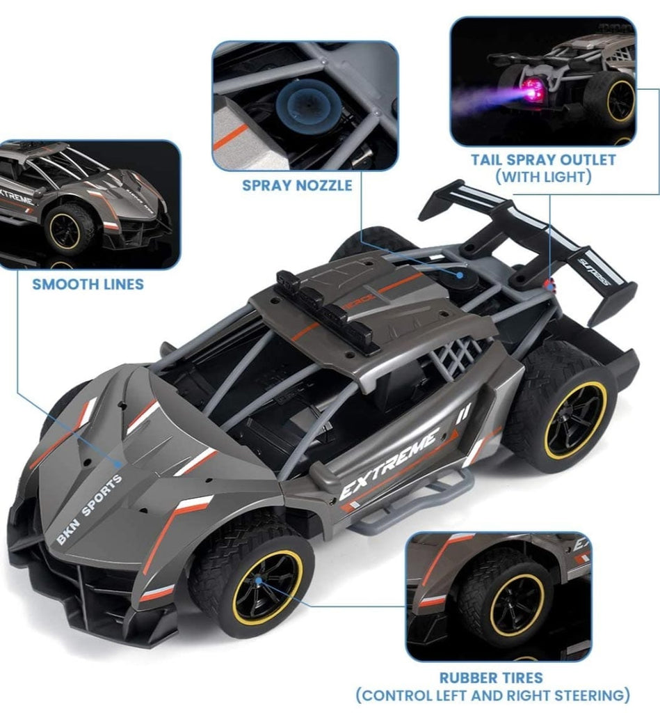 Ignite Adventure with Our LED-Lit Remote Controlled Car Toy - 5 Lightning Modes, Fog Stream Action, and High-Speed Motor! Remote controlled Toys KidosPark