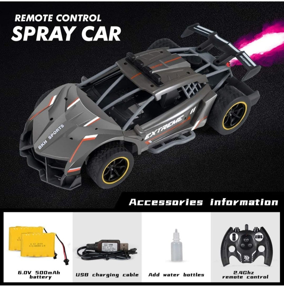 Ignite Adventure with Our LED-Lit Remote Controlled Car Toy - 5 Lightning Modes, Fog Stream Action, and High-Speed Motor! Remote controlled Toys KidosPark