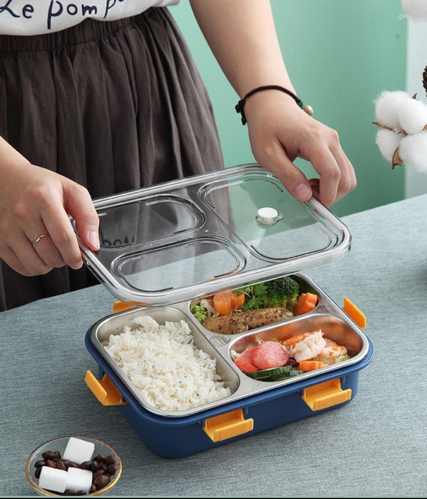 Insulated 3 compartments stainless steel lunch box for a healthy lifestyle lunch box KidosPark