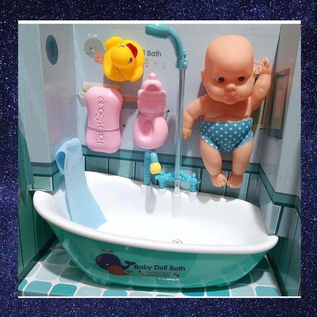 Interactive Baby Doll Bath Set with Working Shower | Realistic Bathtub Function & Dress-Up Fun Dolls and Doll houses KidosPark