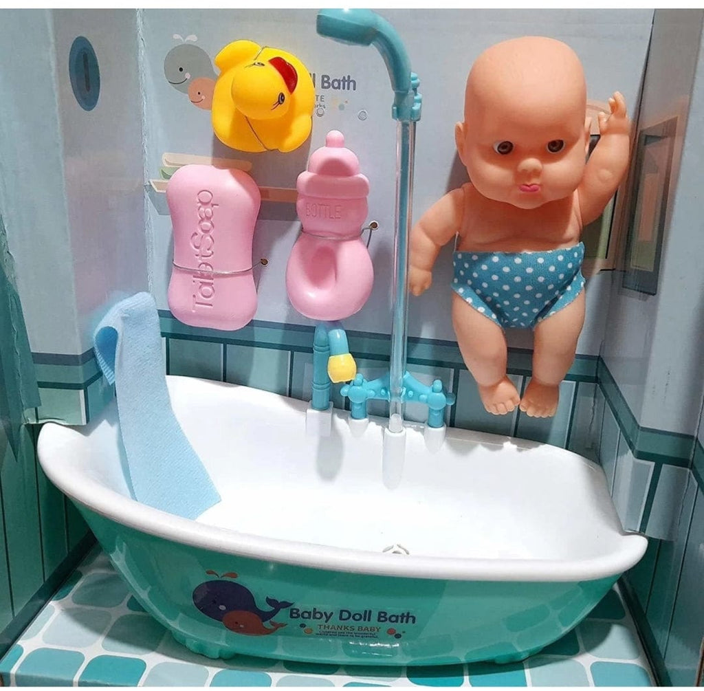 Interactive Baby Doll Bath Set with Working Shower | Realistic Bathtub Function & Dress-Up Fun Dolls and Doll houses KidosPark