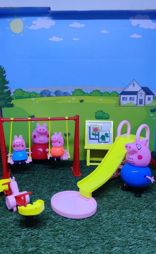 Peppa Pig and the cute family playground set Role play toys KidosPark