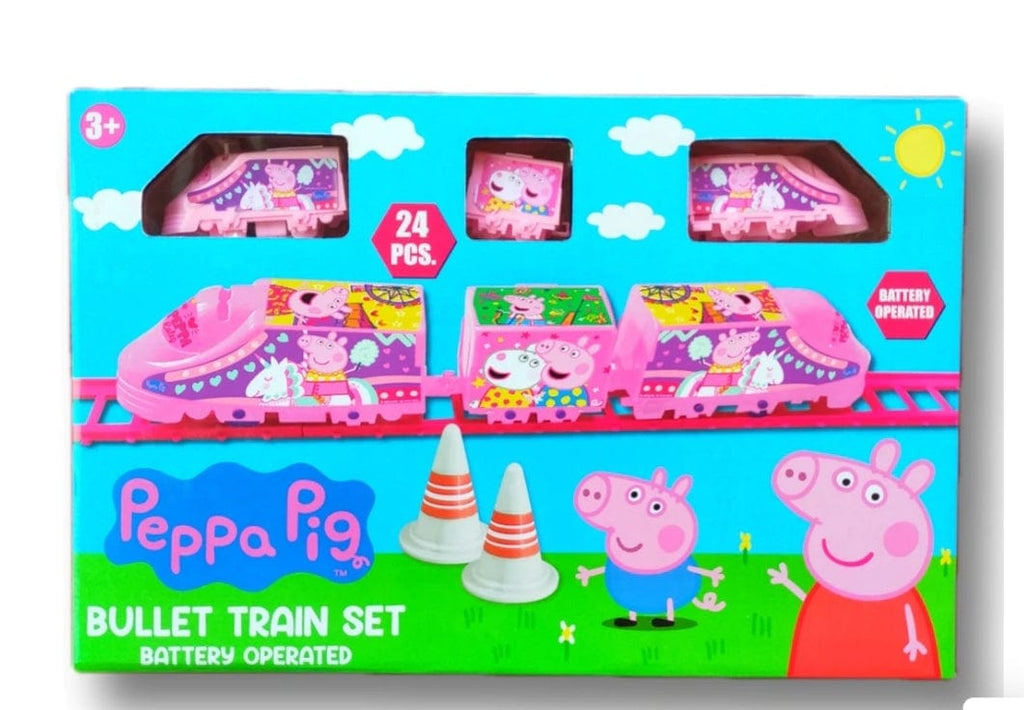 Peppa Pig Battery Operated Bullet Train Toy | Track 54x54 cm | 24-Piece Set Cars and Car Tracks KidosPark