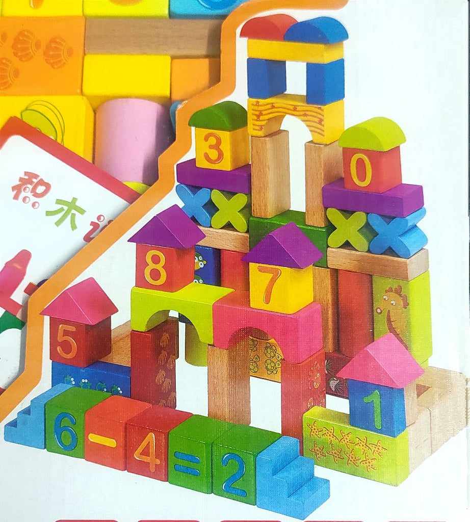 Premium 60-Piece Wooden Building block Set for Creative Minds | Educational Cabin Construction Toy for Kids 3 blocks KidosPark