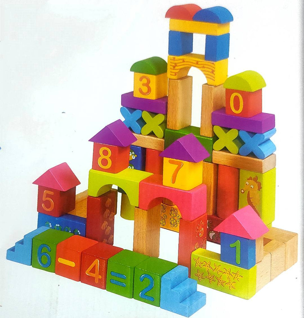 Premium 60-Piece Wooden Building block Set for Creative Minds | Educational Cabin Construction Toy for Kids 3 blocks KidosPark