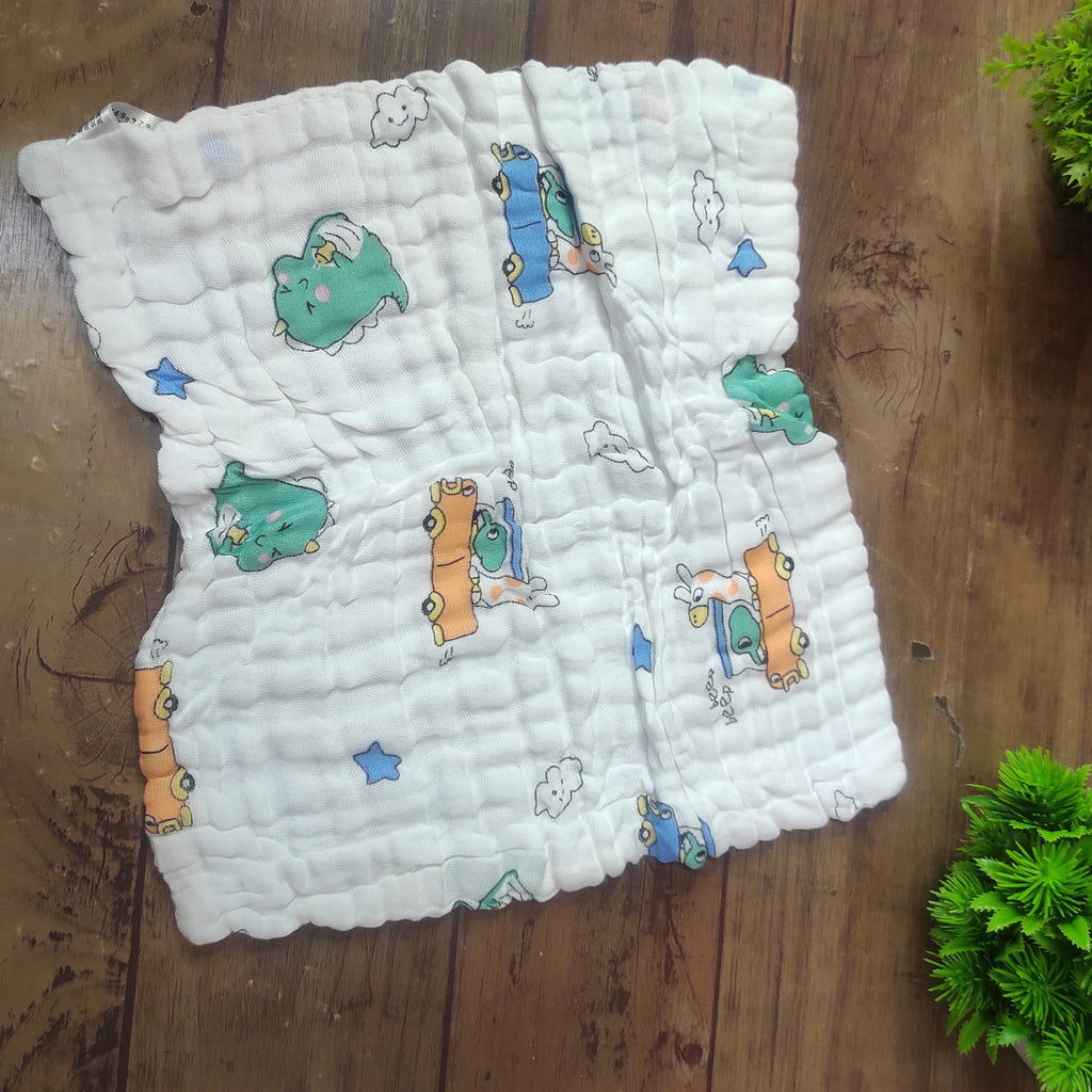 Premium Cotton Baby Washcloths: Soft, Absorbent, Reusable, Random Print - Pack of 4 Kidospark