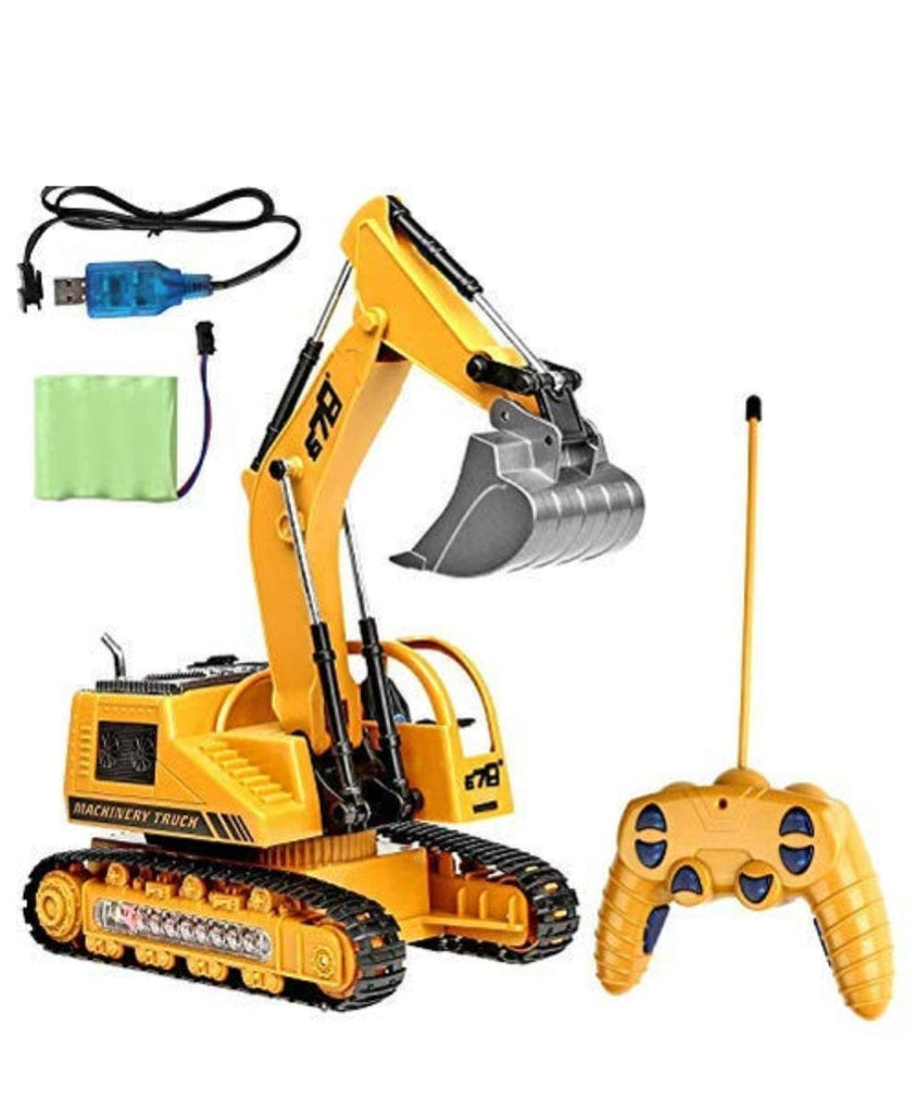 Premium R/C 5-Channel Rechargeable Chain Mounted Crawler Excavator Truck | LED Lights | Ideal Gift for Kids 3+ Years Remote controlled Toys KidosPark