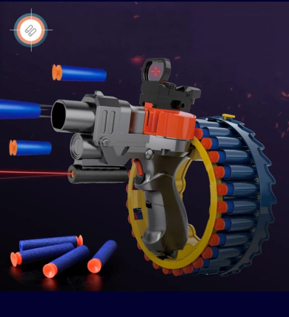 Rotating wheel electric continuous eva soft bullet emitter blaster gun/ nerf gun Toy KidosPark