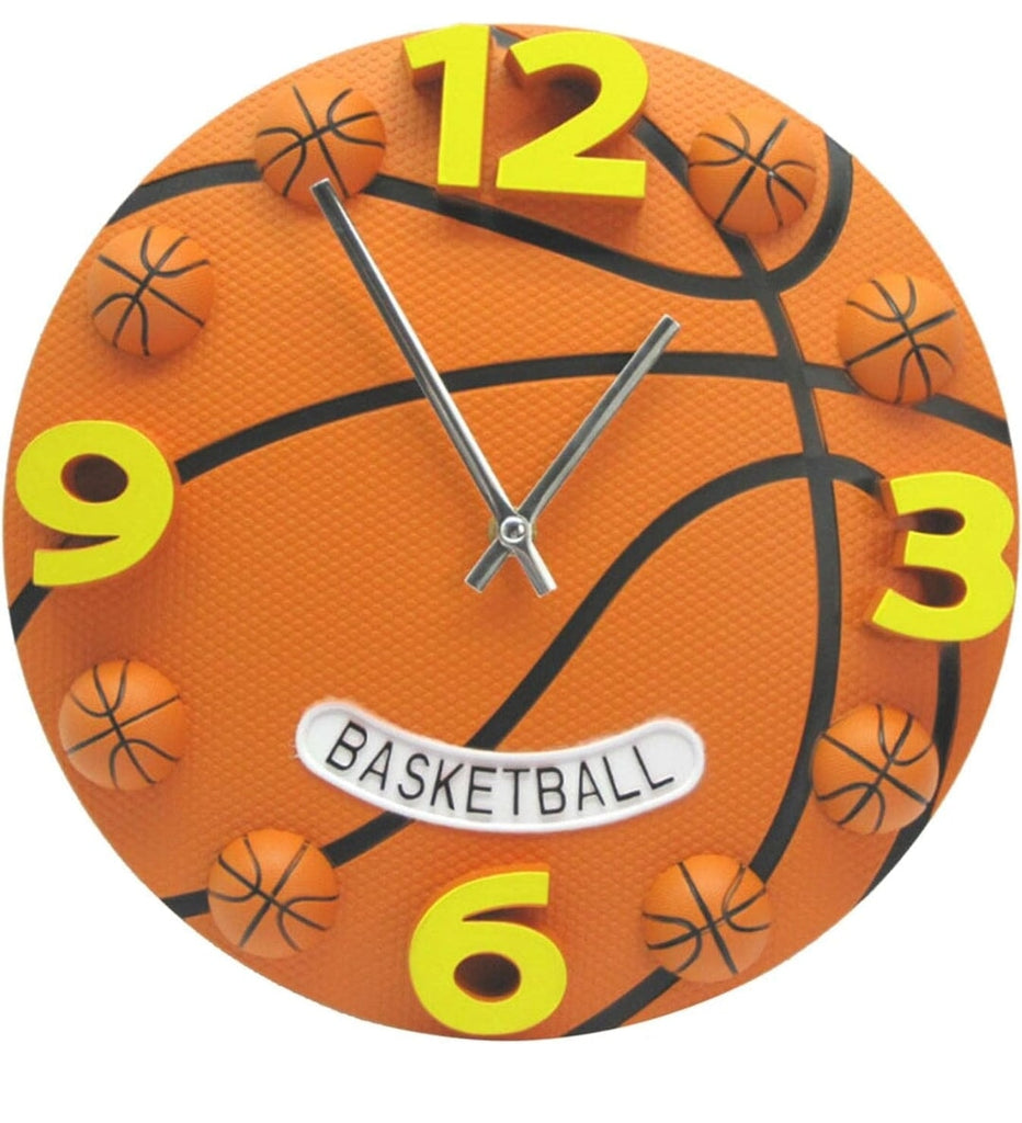 Score Time in Style: 12-Inch Orange Basketball Wall Clock clock KidosPark