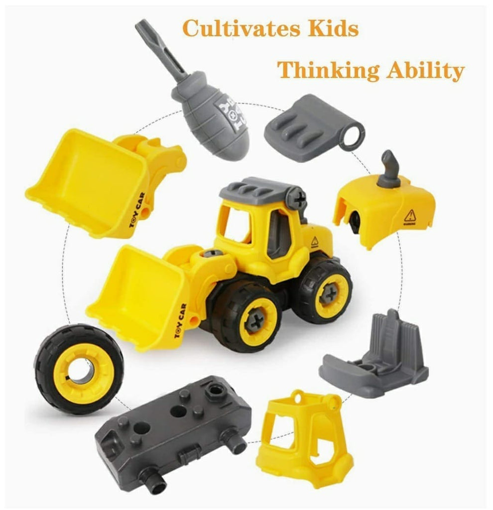 Set of 4 Assemble disassemble Construction vehicles DIY toys Cars and Car Tracks KidosPark