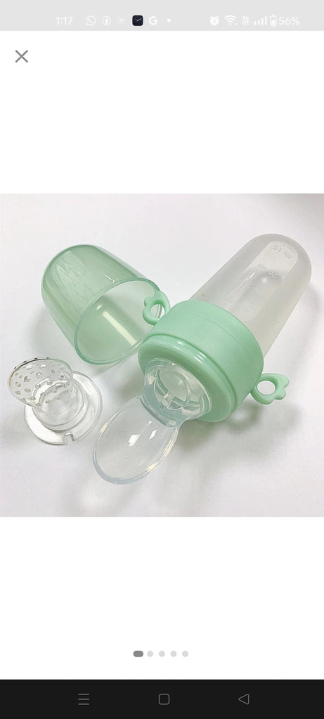 Silicone 2-in-1 Food Feeder with Pacifier and Spoon cutlery KidosPark