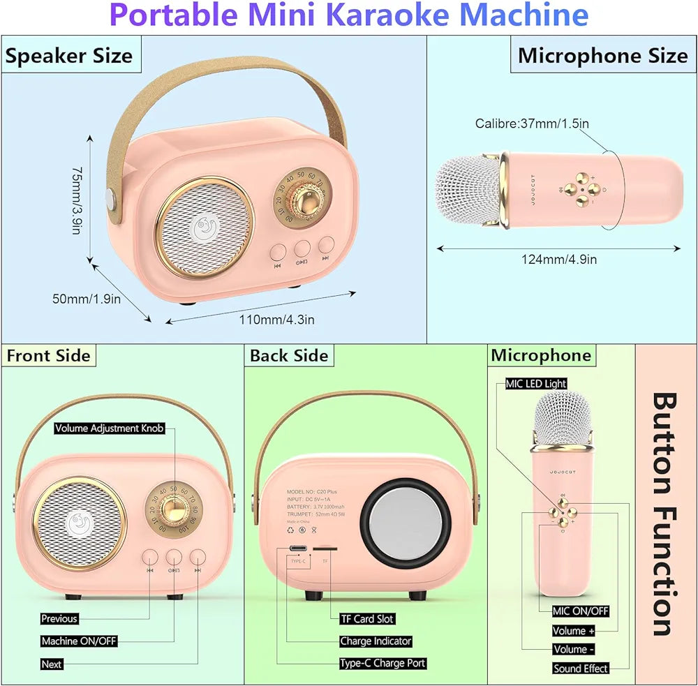 Sing Anywhere with Kidospark Karaoke C20 Plus System Headphones KidosPark