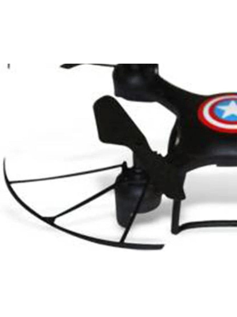 Superhero styled Quadocopter intelligent control drone with blade guard, Headless mode and LED spinner. Flying Toys KidosPark