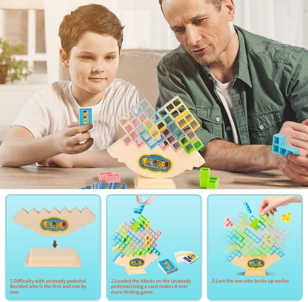 Tetra Tower: A STEM Balancing Block Game for Developing Minds ( 32 Pieces blocks) Educational toy KidosPark