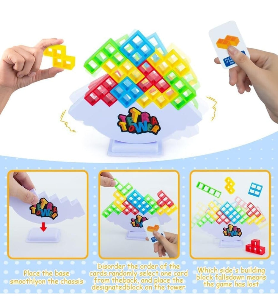 Tetra Tower: A STEM Balancing Block Game for Developing Minds ( 32 Pieces blocks) Educational toy KidosPark