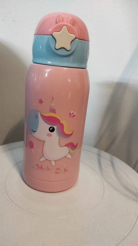 Unicorn Cartoon Character Water Bottle 500 ml Bottle with bottle cover Bottles and Sippers KidosPark