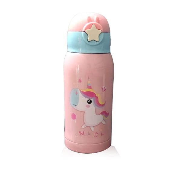 Unicorn Cartoon Character Water Bottle 500 ml Bottle with bottle cover Bottles and Sippers KidosPark