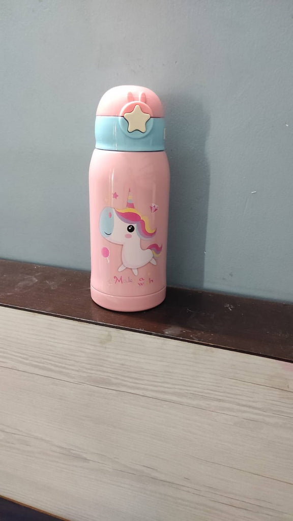 Unicorn Cartoon Character Water Bottle 500 ml Bottle with bottle cover Bottles and Sippers KidosPark