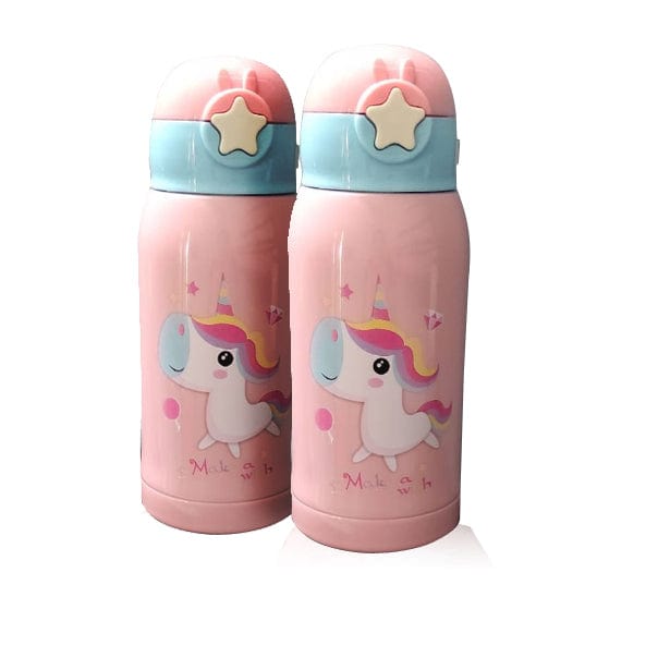 Unicorn Cartoon Character Water Bottle 500 ml Bottle with bottle cover Bottles and Sippers KidosPark